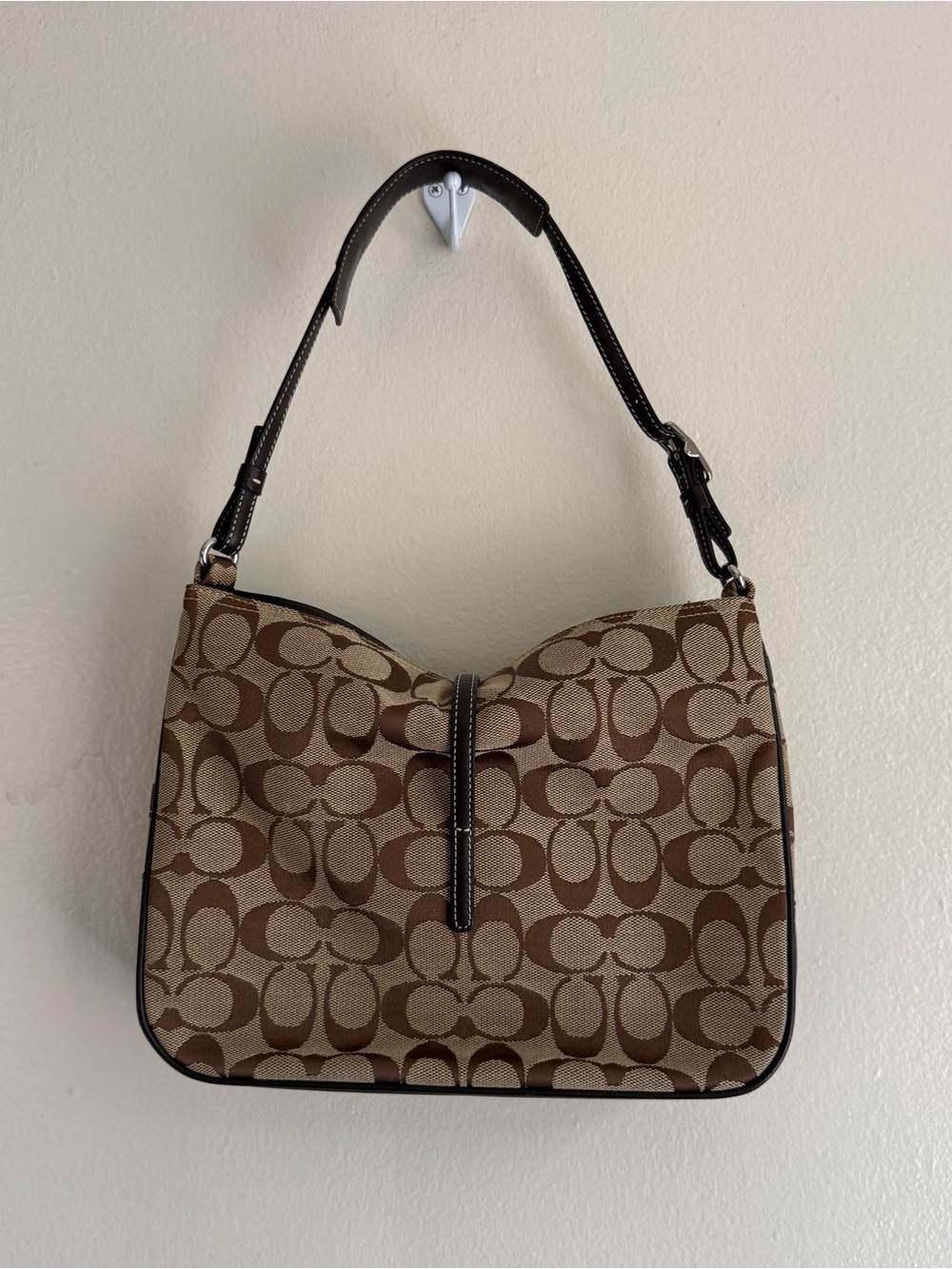 Coach Hamilton Brown Signature Monogram Shoulder Bag - Picture 2 of 9